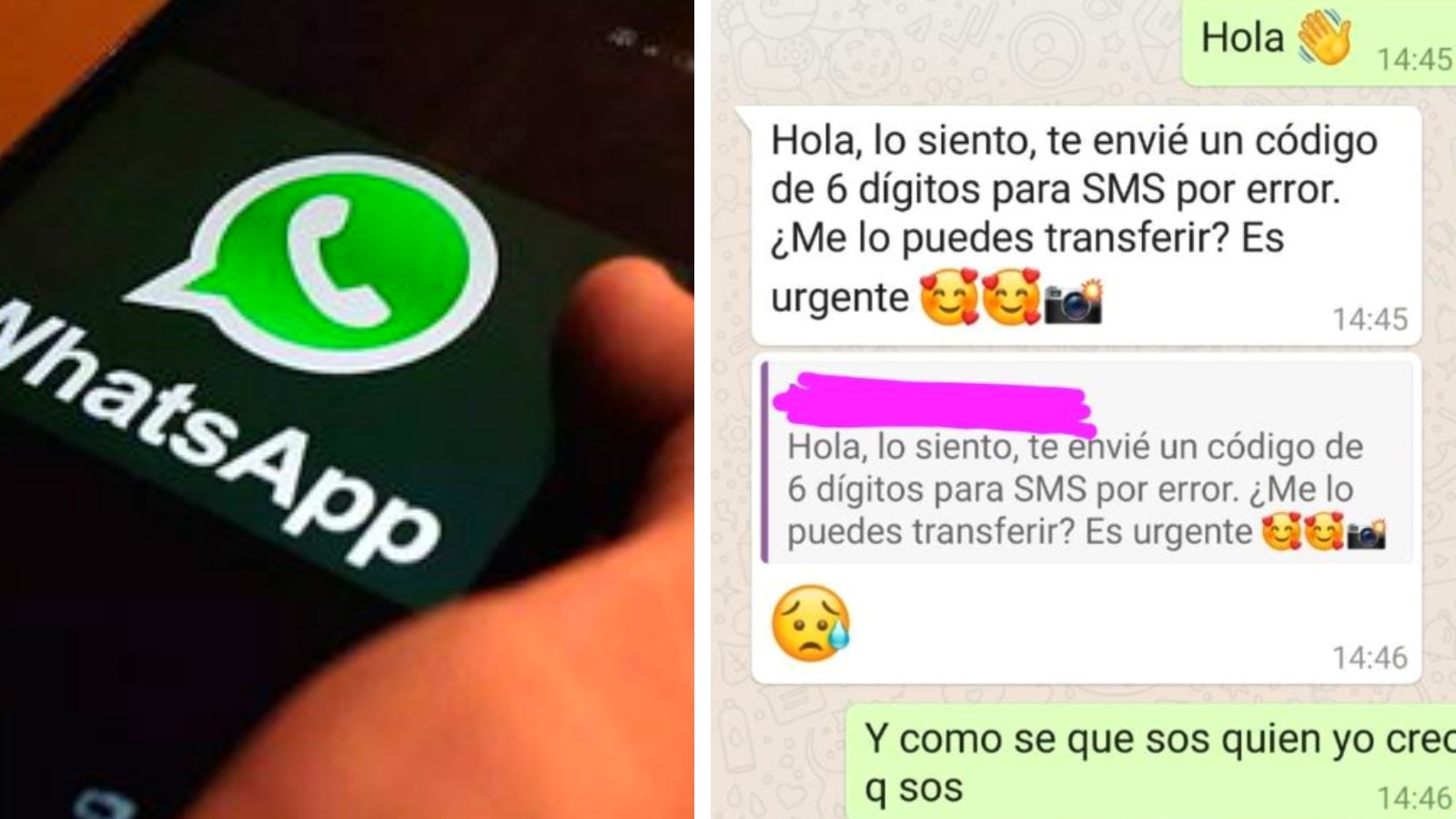 mensaje engañoso whatsapp