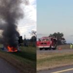 Tragedia en Ruta 2: Dos personas mueren al incendiarse su auto cerca de Lezama