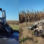 Tragedia: Tres muertos en un choque entre un auto y un camión que se incendió