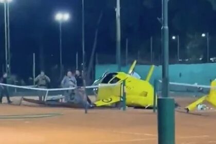 Cayó un helicóptero en el Parque Manuel Belgrano y tres ocupantes resultaron heridos