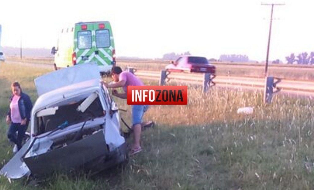 Castelli: un herido al volcar un auto en el km 170 de la autovía 2