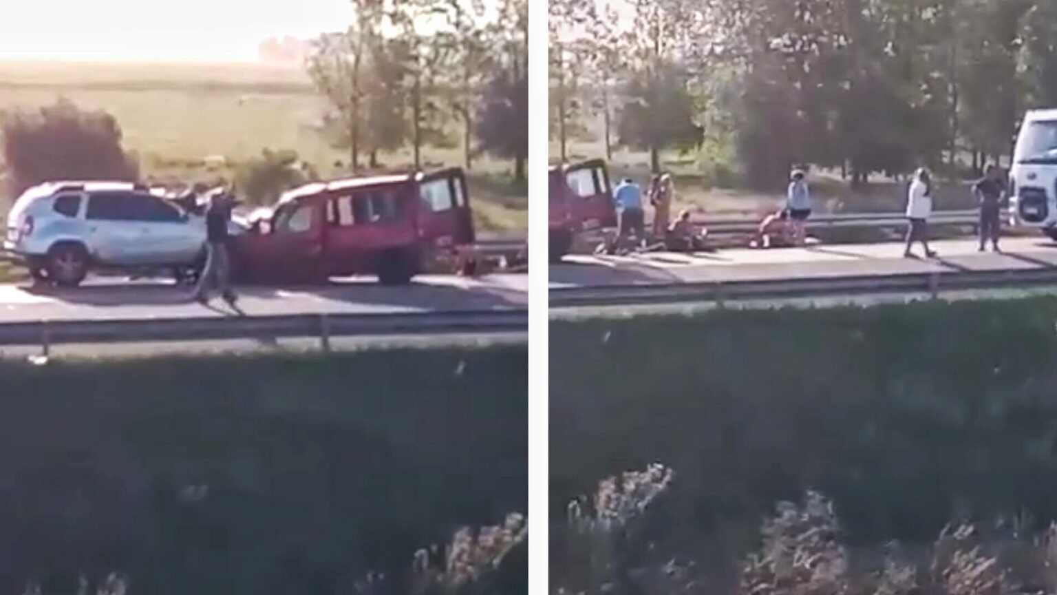 Ruta 2: tremendo choque frontal de 2 vehículos cerca de chascomús