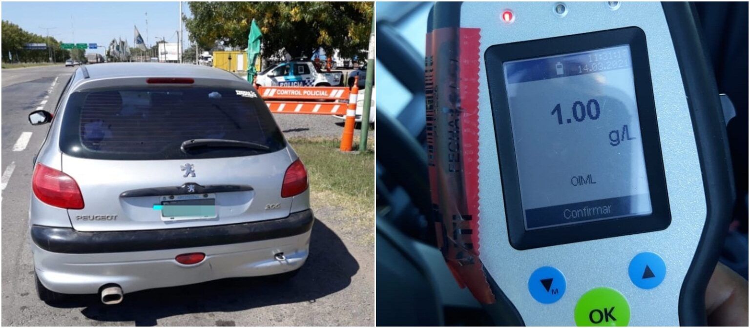 Ruta 2: manejaba alcoholizado. Fue detenido en lezama