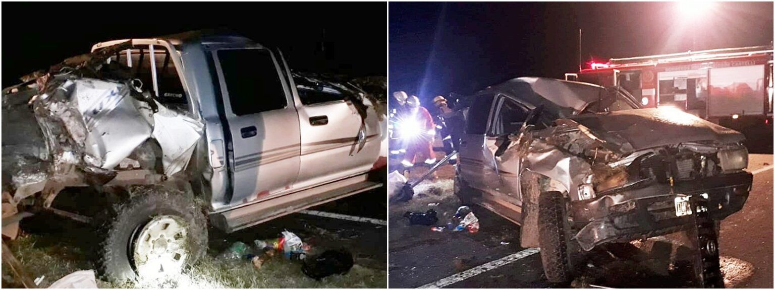 Ruta 2: tremendo choque y vuelco cerca de castelli