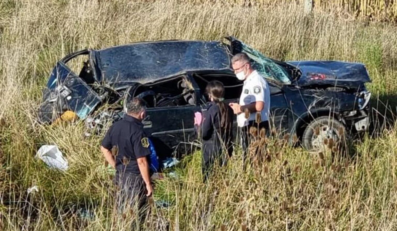 Ruta 29: una mujer herida tras tremendo vuelco en jurisdicción de general belgrano