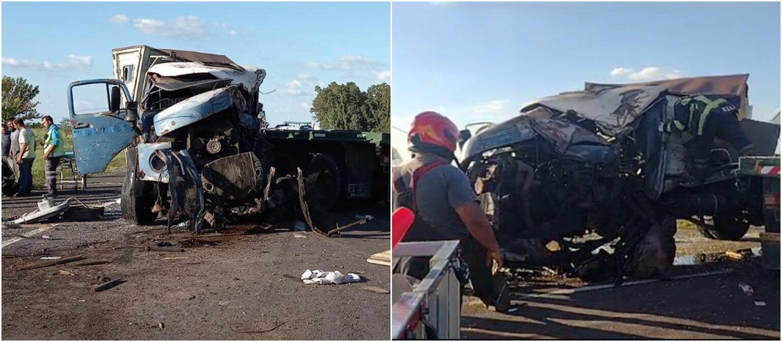 Accidente en ruta 3: impactante choque entre 2 camiones cerca de las flores