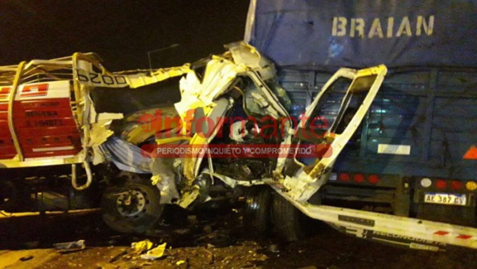 Trágico accidente en ruta 9: murió vecino de ranchos tras fuerte choque de dos camiones