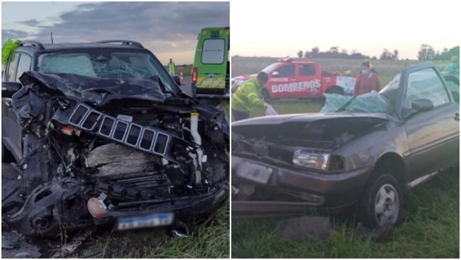 Fatal accidente en ruta 11: dos muertos y un herido grave tras tremendo choque frontal