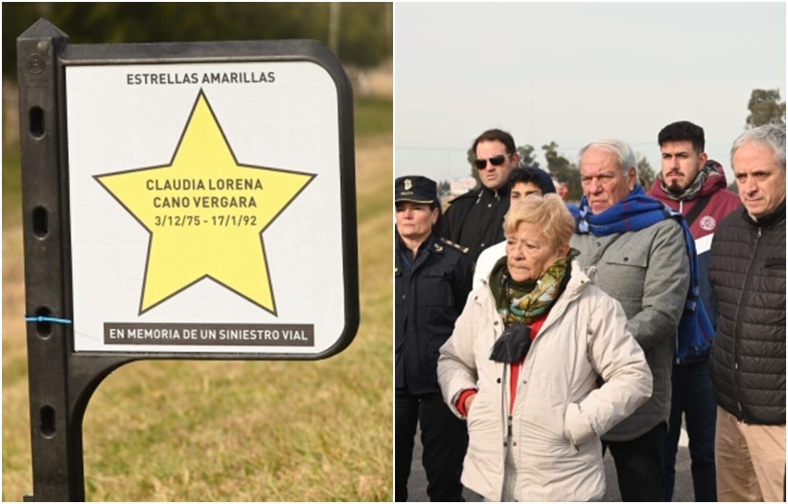 Ruta 2: colocaron una estrella amarilla cerca de chascomús