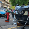 Choque auto y patrullero