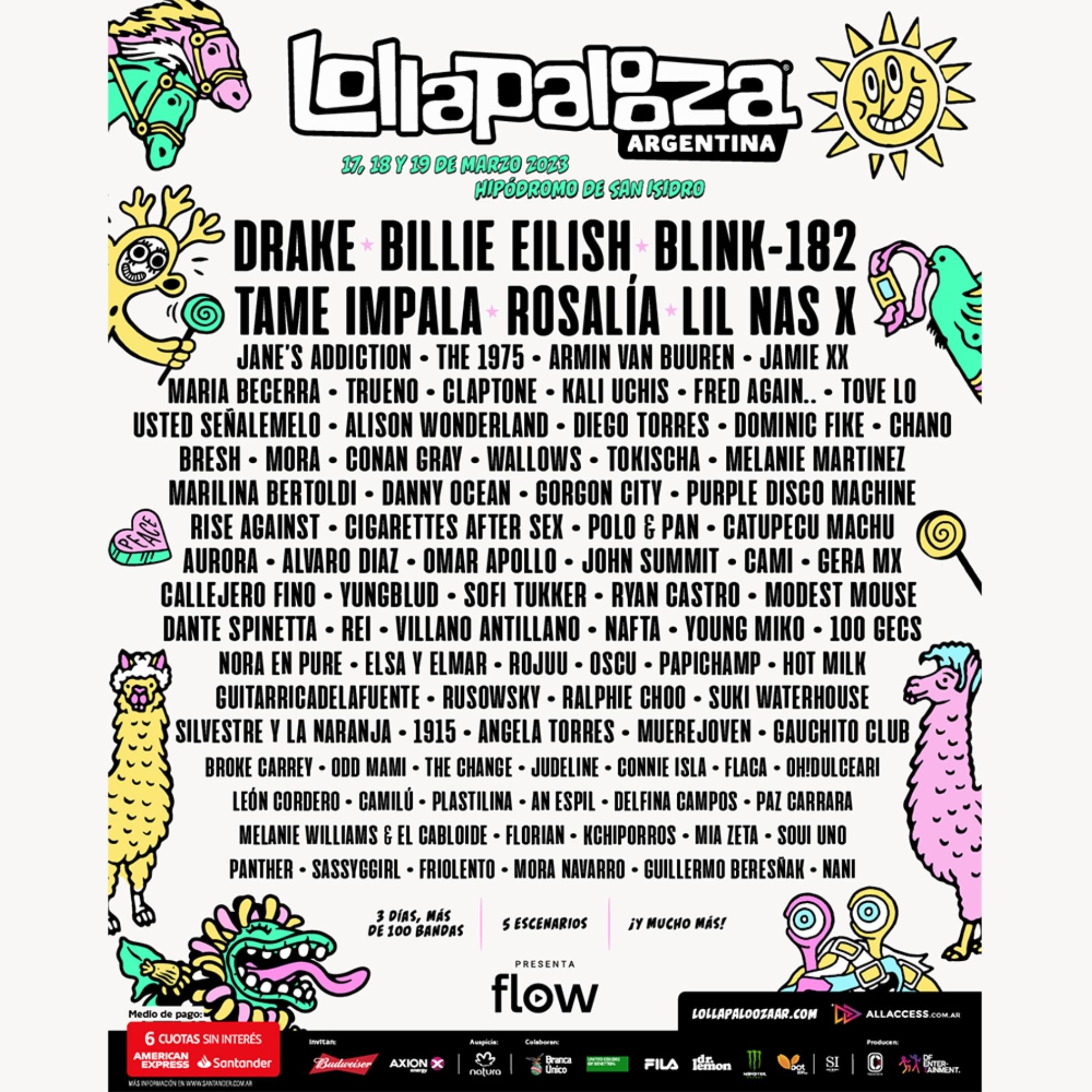 Lollapalooza 2023 Argentina Cómo comprar entradas, precios y lineup