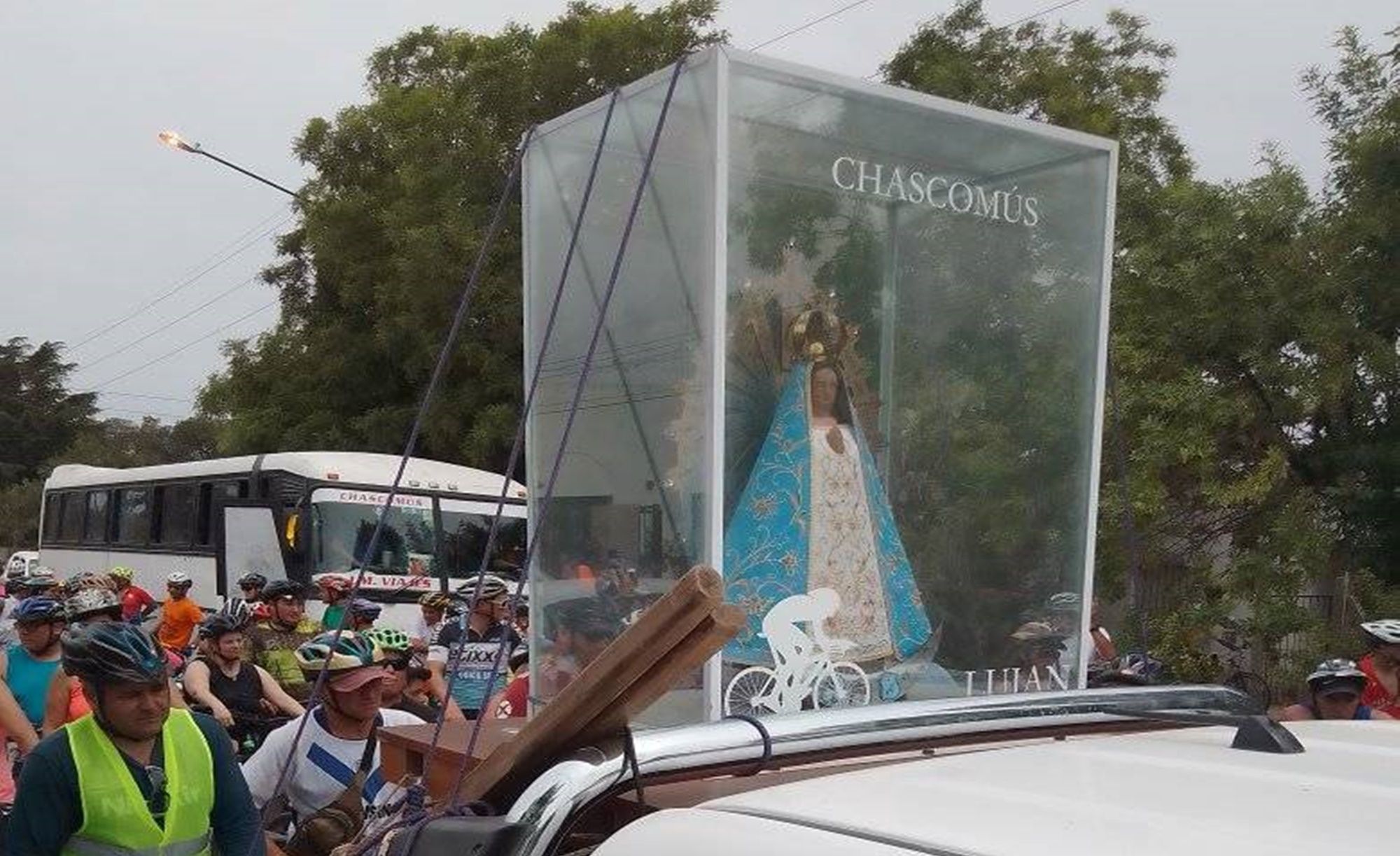 Gran cantidad de participantes en la peregrinación ciclística chascomús-luján