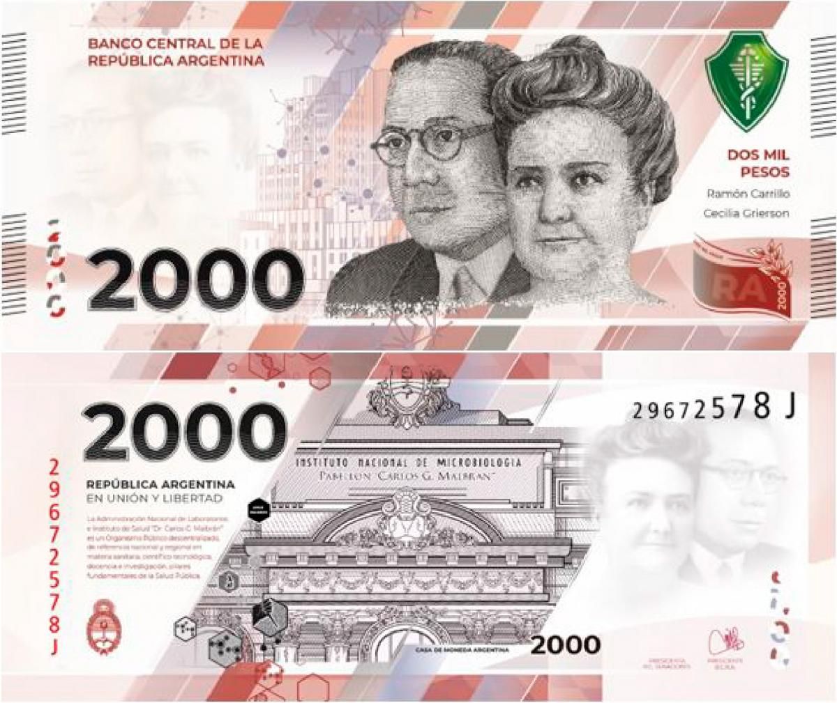 Nuevos billetes de $2000