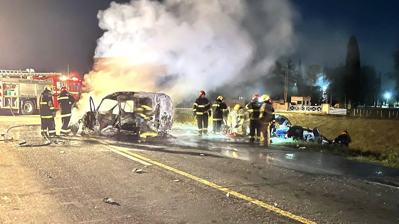 Fatal accidente en ruta 205: un muerto y varios heridos tras choque e incendio