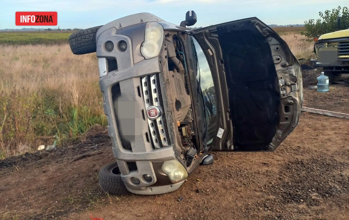 Accidente en ruta 2: choque y vuelco cerca de chascomús