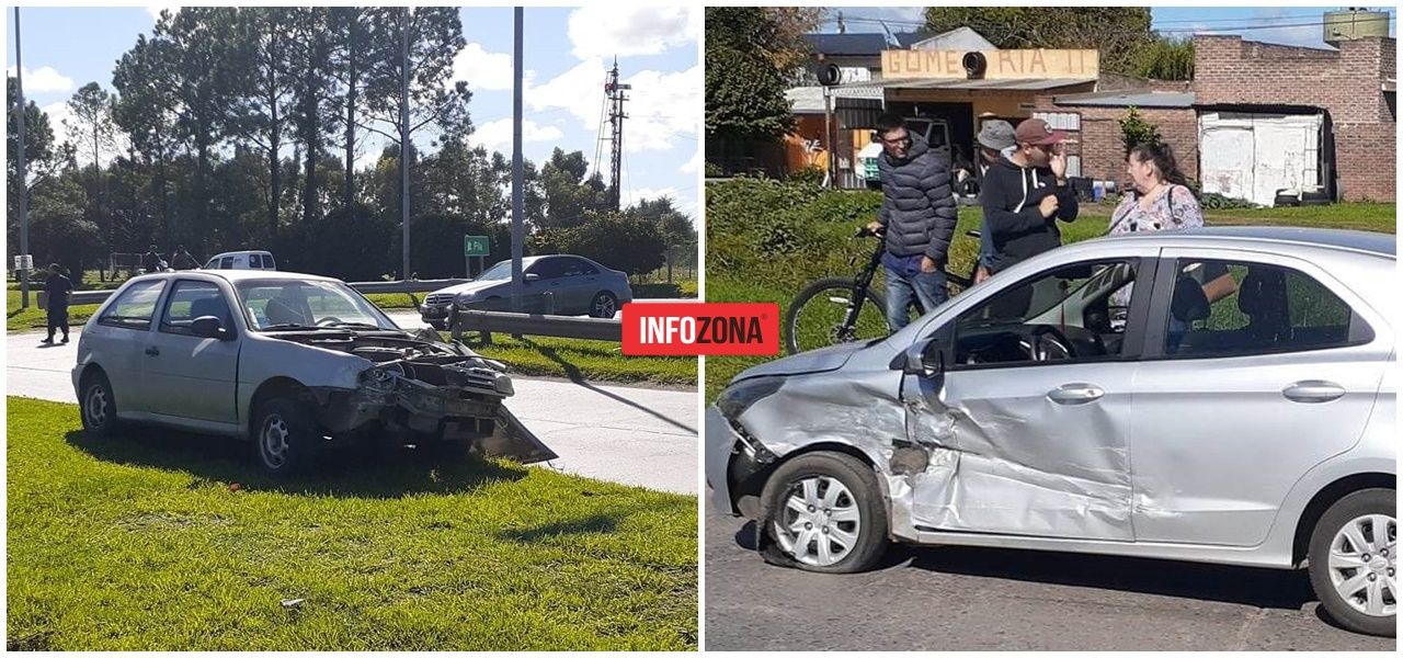 Lezama. Fuerte choque entre dos autos en las rutas 2 y 57
