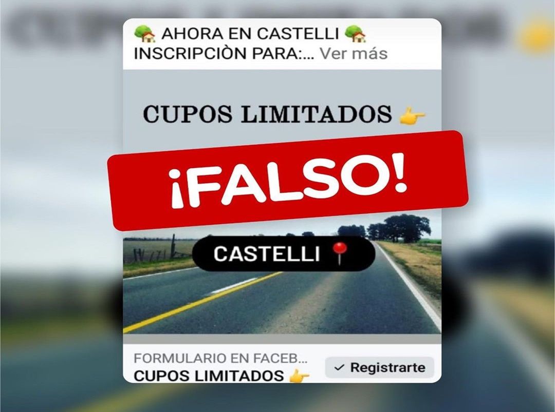 Castelli: alertan por posibles estafas con planes de viviendas ofrecidas en redes sociales