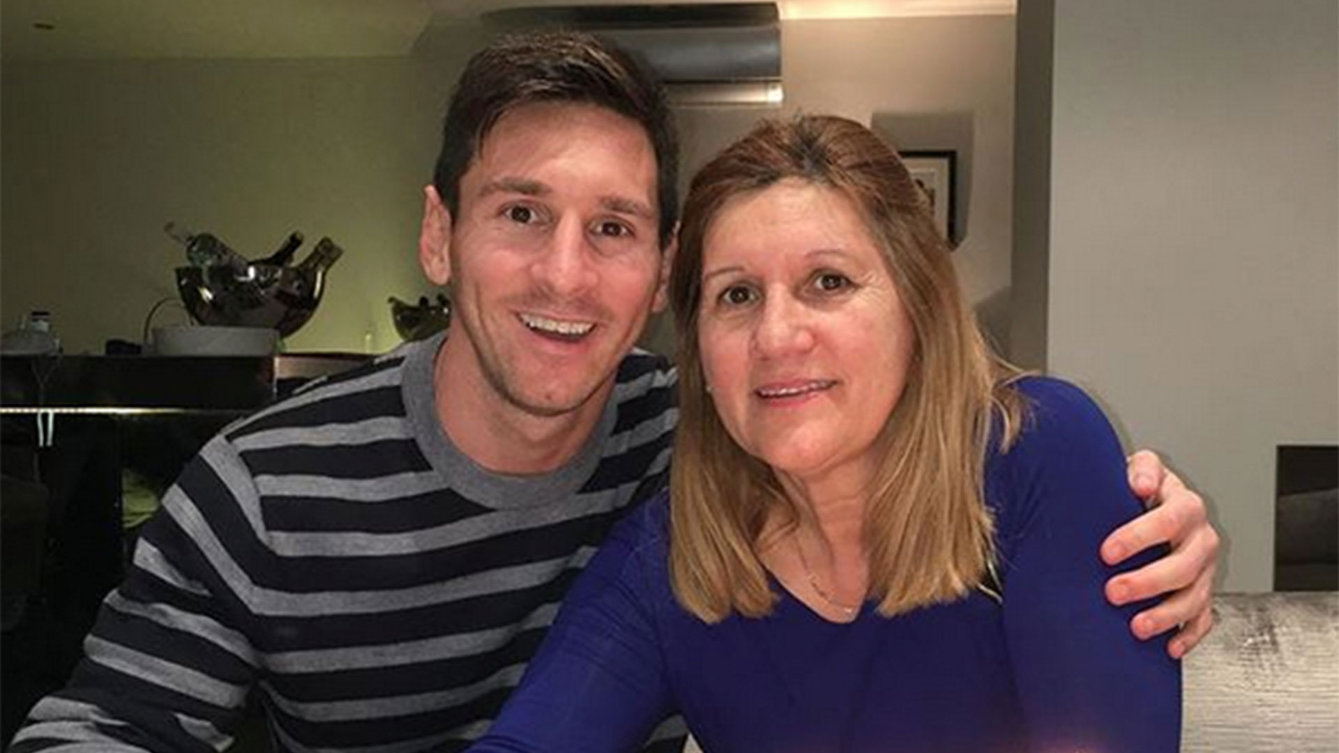 Leo Messi y su mamá