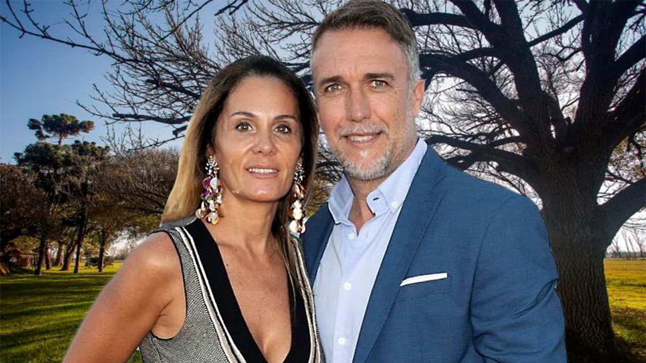 Gabriel Batistuta y su esposa