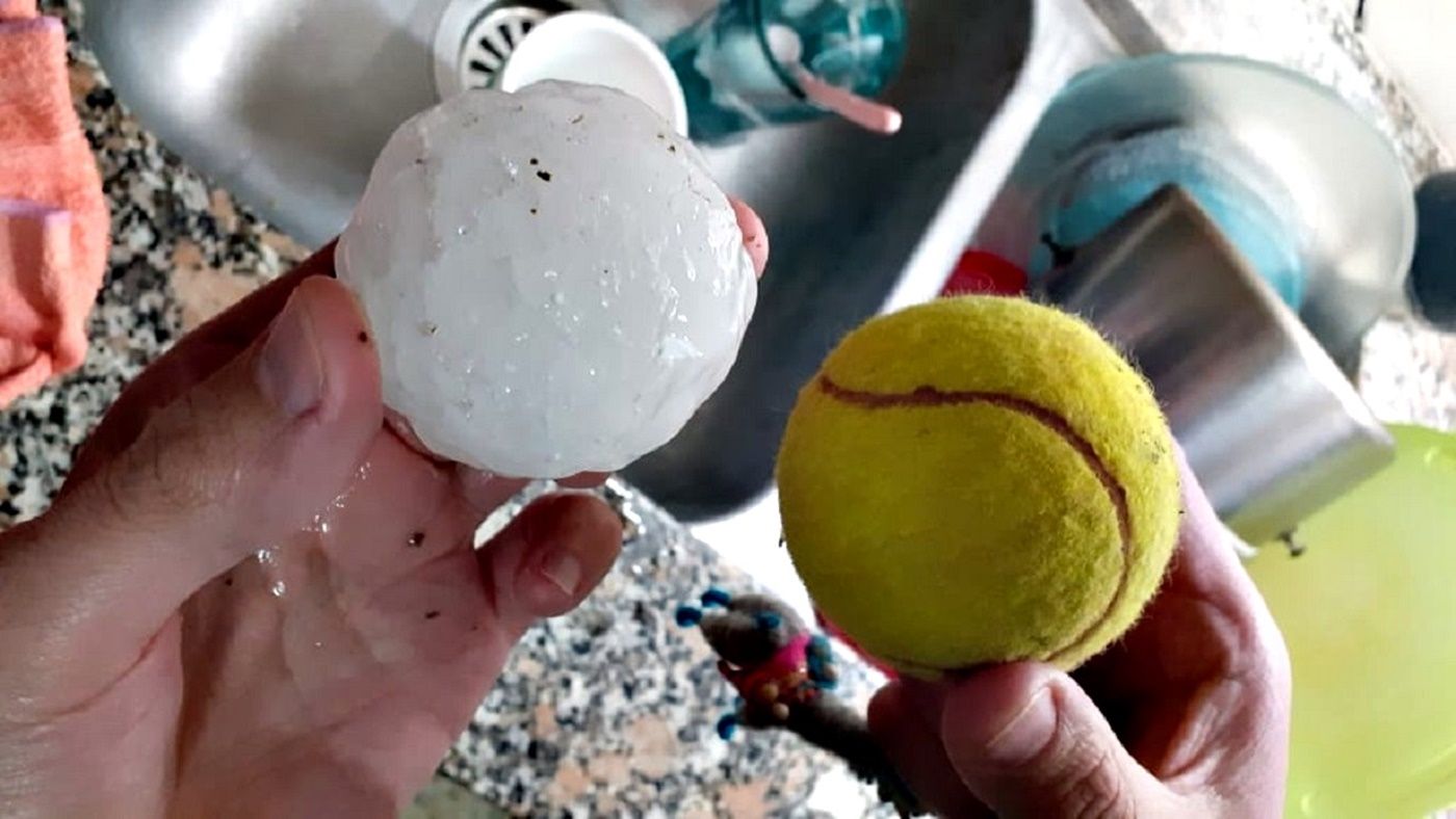 Impresionante: pergamino sufrió la caída de granizo del tamaño de pelotas de tenis