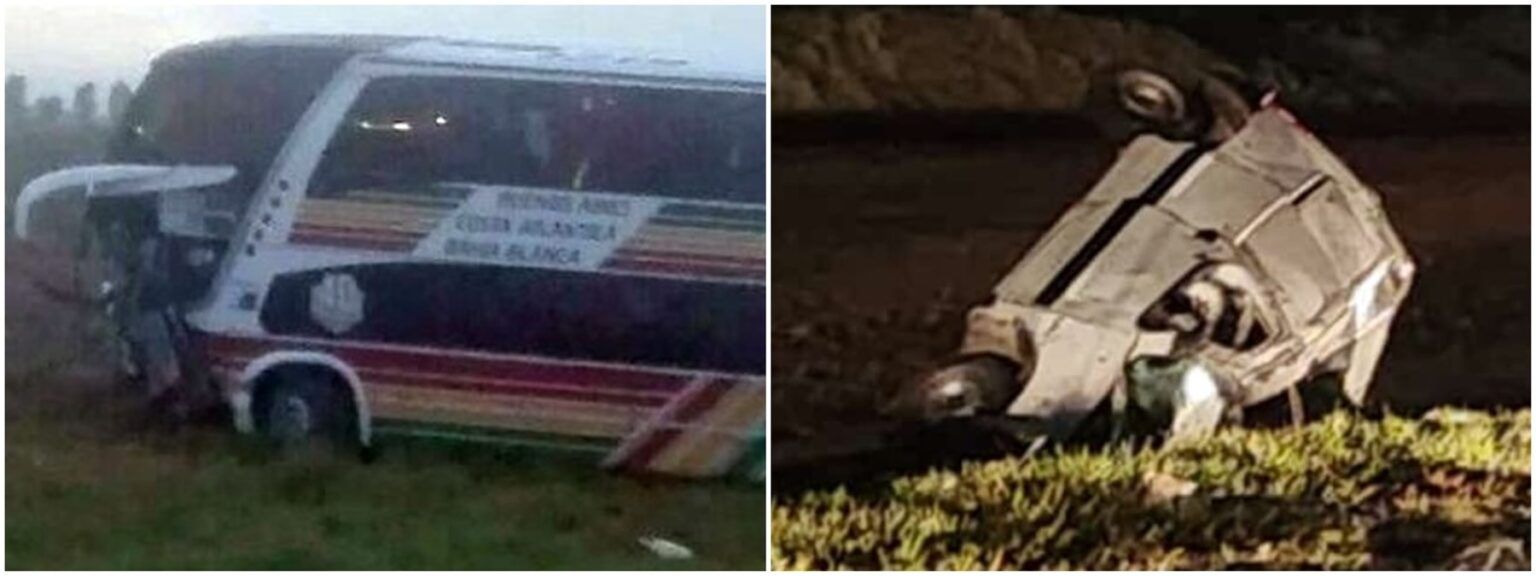 Fatal accidente en ruta 3: un muerto y varios heridos tras chocar un micro y una combi, cerca de monte
