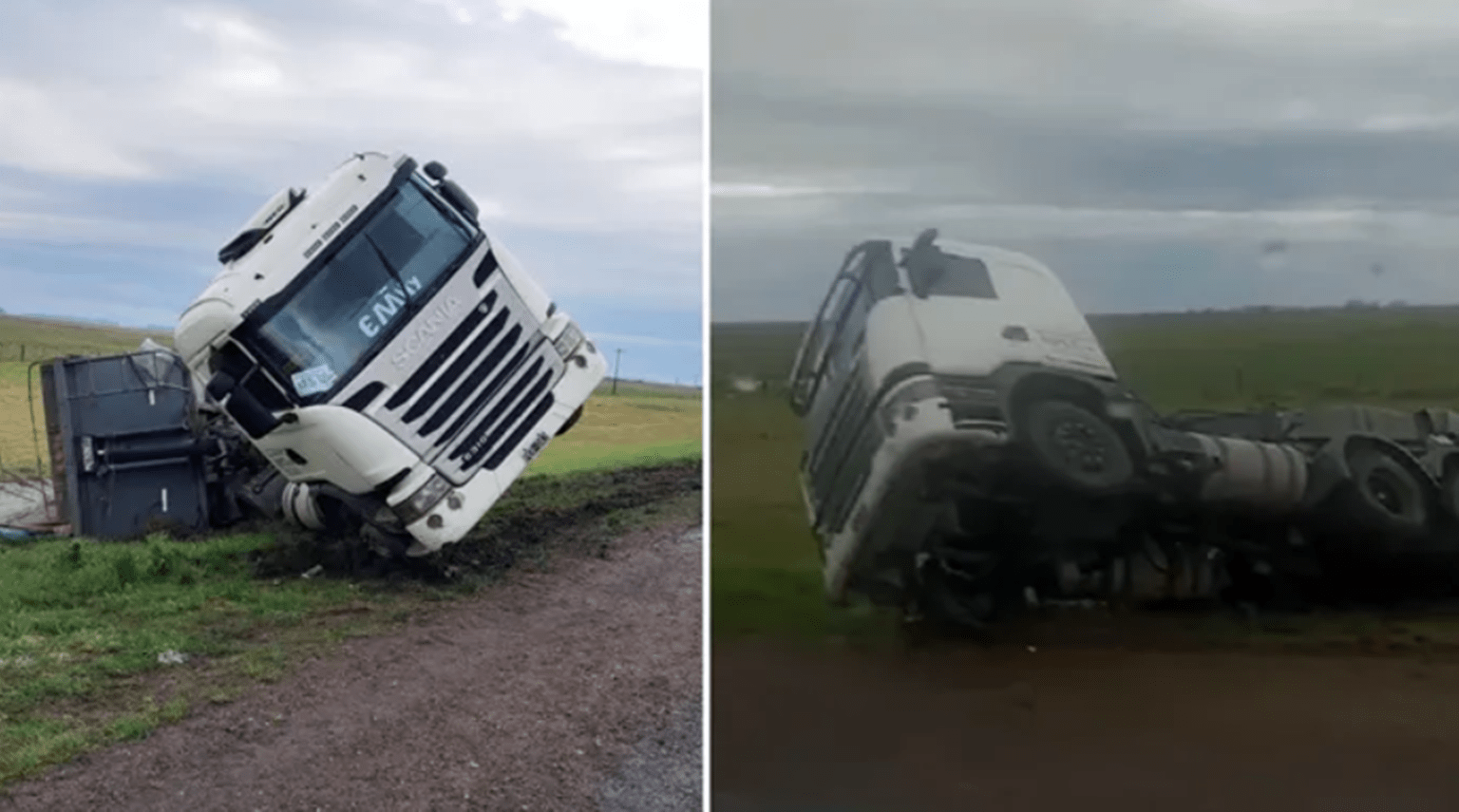 Accidente en ruta 3: impactante despiste y vuelco de un camión 1 Accidente en ruta 3: impactante despiste y vuelco de un camión