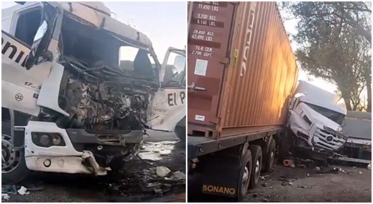Tremendo accidente en Ruta 3: Fuerte choque frontal entre dos camiones ...