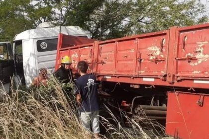 Accidente en ruta 41: despiste y choque de un camión en general belgrano