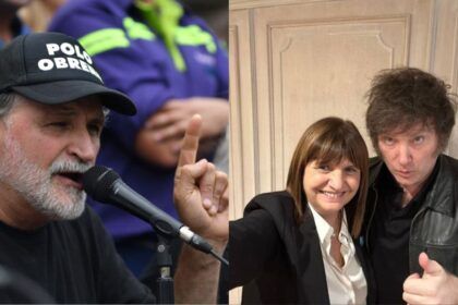 Javier Milei, Patricia Bullrich y piqueteros