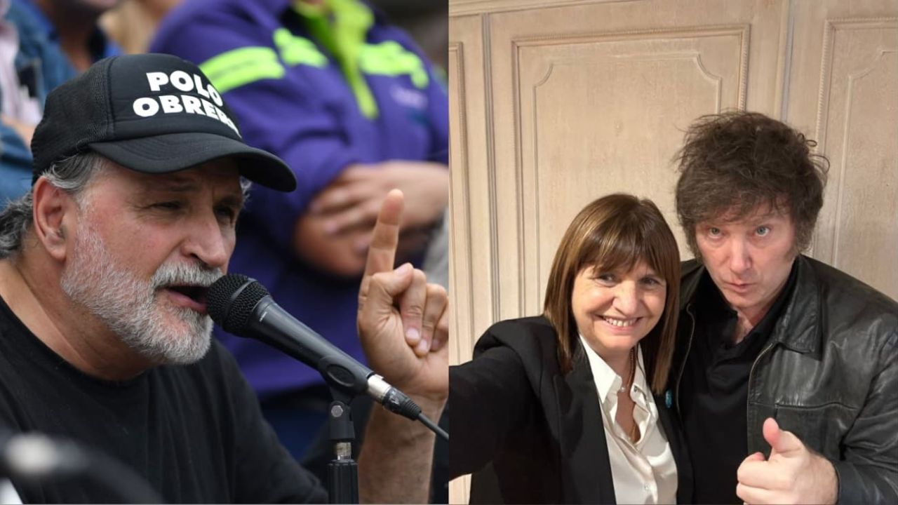 Javier Milei, Patricia Bullrich y piqueteros