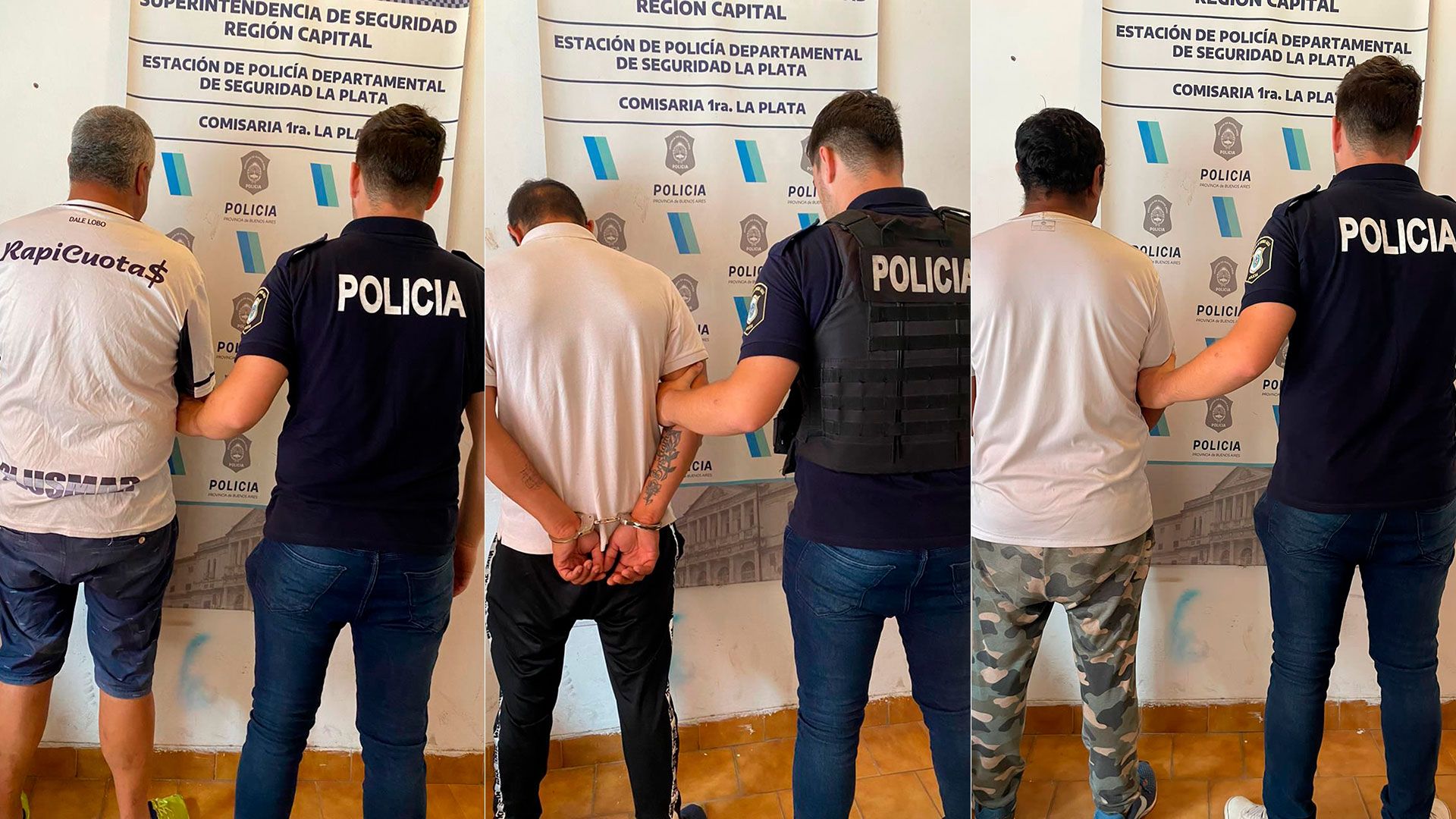 Tres trapitos detenidos en La Plata