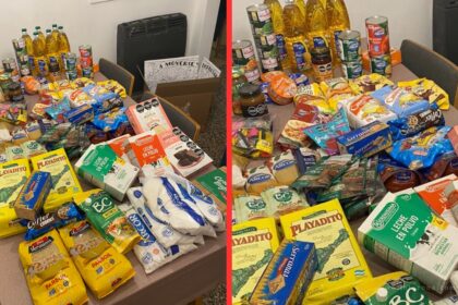 Mostró la caja de alimentos que le regalaron y se volvió viral