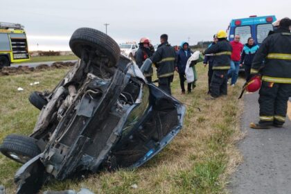 Accidente en ruta 2: impactante vuelco cerca de castelli