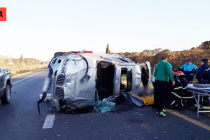 Accidente en ruta 2: impactante vuelco cerca de castelli