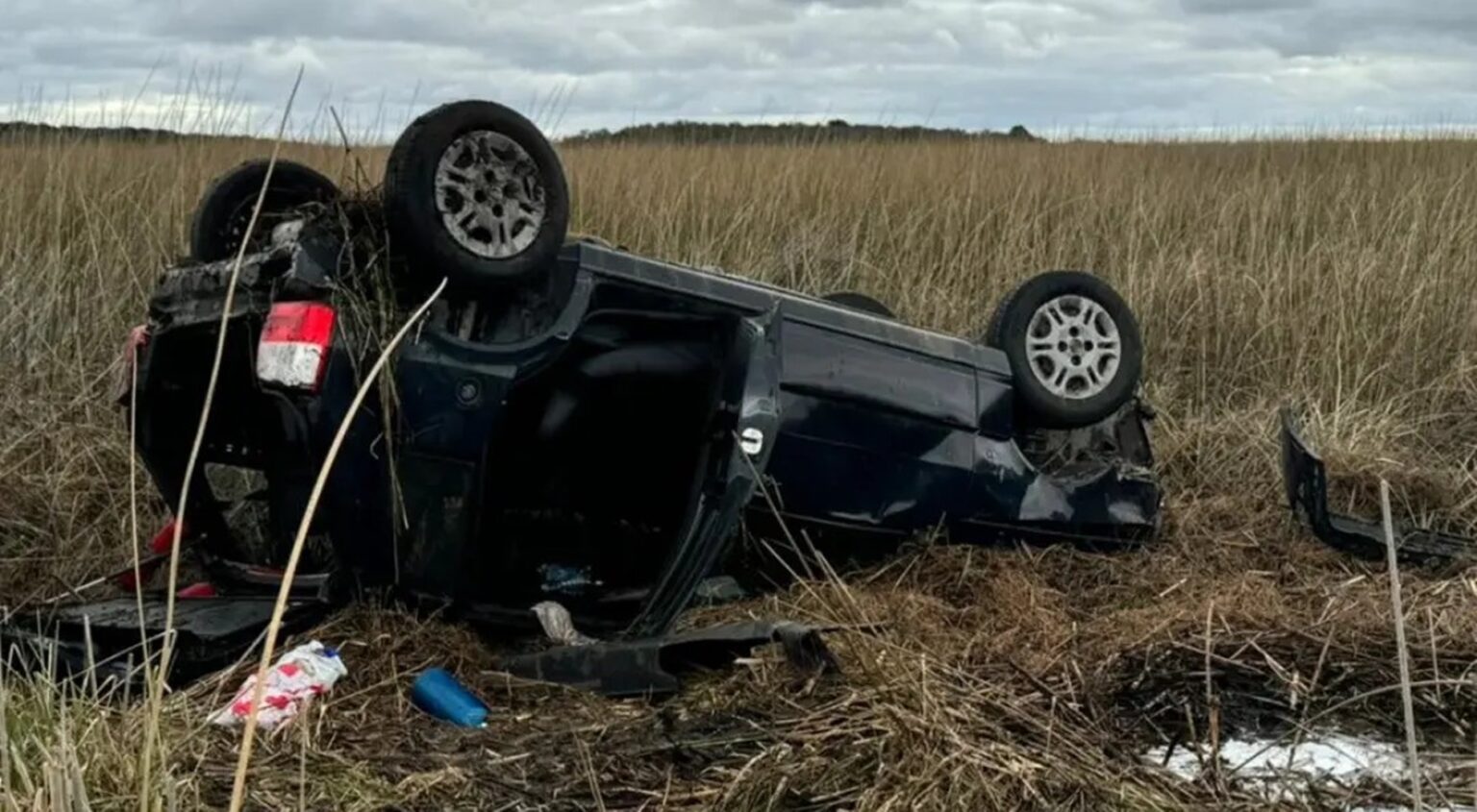 Cinco personas heridas tras impresionante vuelco en ruta 74 1 Cinco personas heridas tras impresionante vuelco en ruta 74
