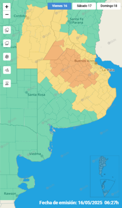 mapa alertas 16 de mayo