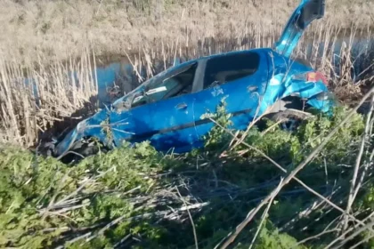 Carpincho provoca vuelco en ruta de Azul y deja tres hombres heridos en pleno domingo