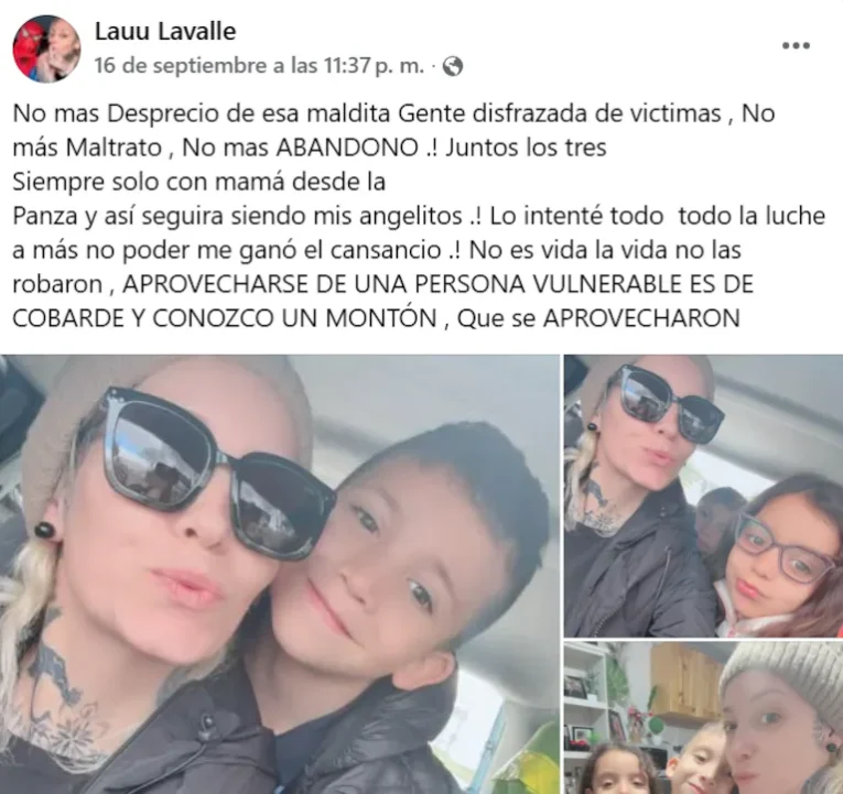 el inquietante mensaje que publico laura lavalle un dia antes de la tragedia foto captura de facebook lauu lavalle DHGXPVYKUZG3NAWALYK6DYWW7E