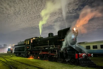locomotora a vapor llega a chascomus