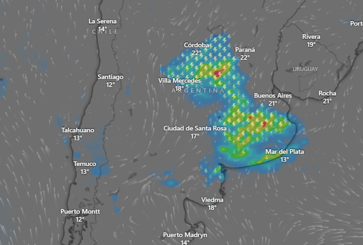 Alertas amarillas por tormentas y vientos fuertes afectarán este lunes a varias provincias