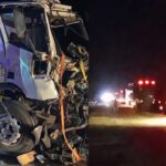 Fuerte choque de camiones en la Ruta 3, cerca de Las Flores