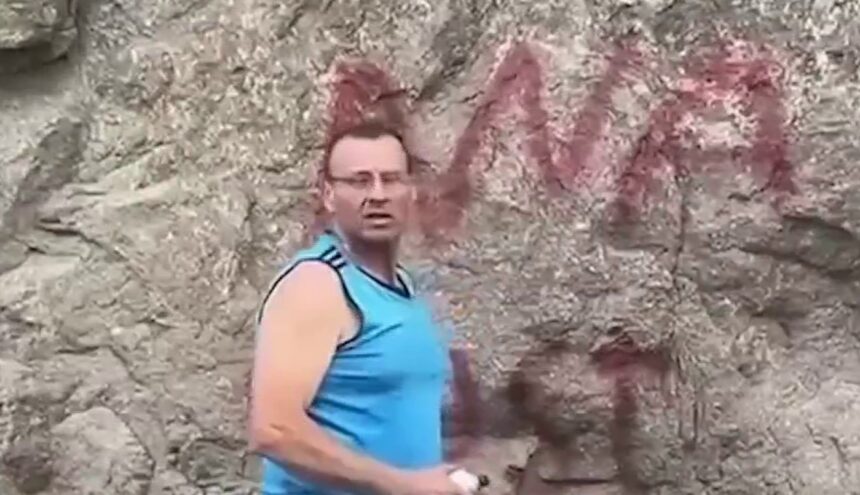 Gustavo, el camionero que grafitteó en Bariloche, pidió disculpas y se comprometió a reparar