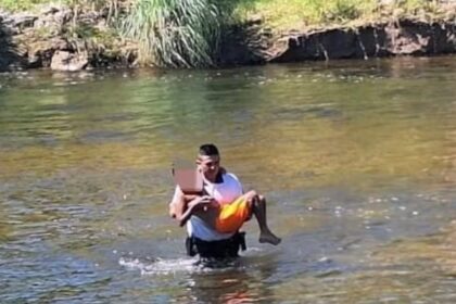 Un policía salvó a un niño de 11 años que casi se ahoga en un río de Córdoba