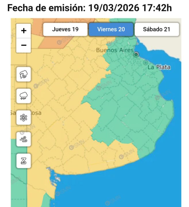 Fuerte temporal avanza sobre la provincia de buenos aires: el mapa de las zonas en riesgo este fin de semana