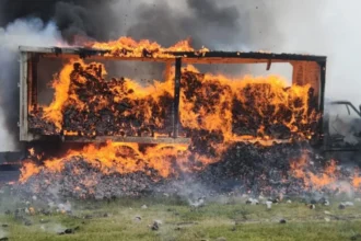 camion incendiado