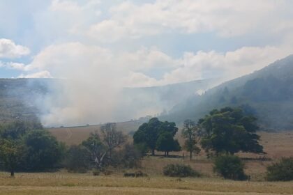 Bomberos de varias ciudades combaten un tremendo incendio forestal en sierra de los padres