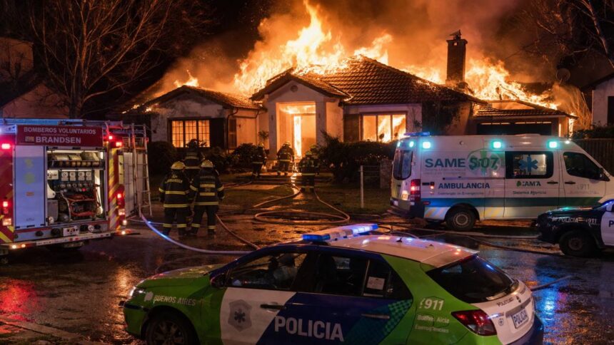 Tragedia en brandsen: un hombre murió atrapado en el incendio de su casa