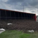 Vuelco de camión cargado de papas complicó el tránsito cerca de mar del plata