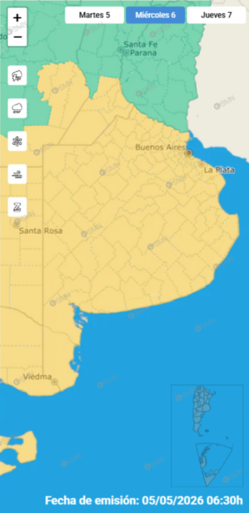 Toda la provincia de buenos aires en alerta amarillo por tormentas fuertes este miércoles 6