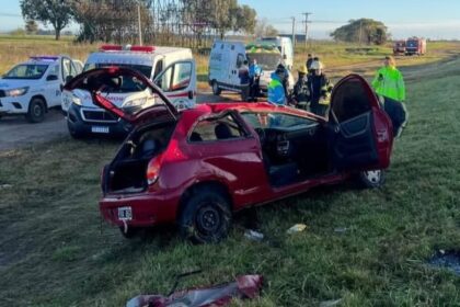 Violento vuelco en ruta 2 entre lezama y castelli